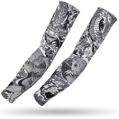 Καλοκαιρινό 3D τατουάζ Μανίκι Ice Silk Sleeves Αδιάβροχη αίσθηση Τρέξιμο Ποδηλασία Οδήγηση Ψάρεμα Ελαστικό κάλυμμα βραχίονα Προστασία βραχίονα