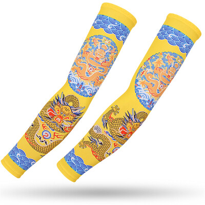 Καλοκαιρινό 3D τατουάζ Μανίκι Ice Silk Sleeves Αδιάβροχη αίσθηση Τρέξιμο Ποδηλασία Οδήγηση Ψάρεμα Ελαστικό κάλυμμα βραχίονα Προστασία βραχίονα