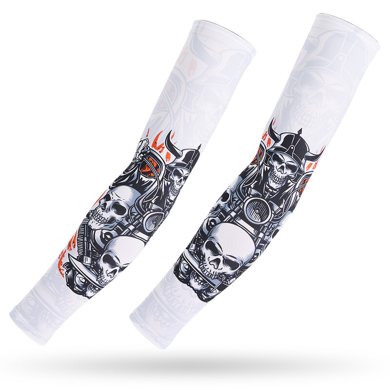 Лятна 3D татуировка Ръкав Ледени копринени ръкави Усещане за студ Устойчив на слънце Бягане Колоездене Шофиране Риболов Еластично покритие за ръка Защита на ръката