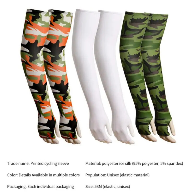 Ръкави за ръце Ледена коприна Дишащи Бързосъхнещи Риболов Спортно облекло Слънце UV защита Дълго покритие за ръце Туризъм Колоездене Ръкави