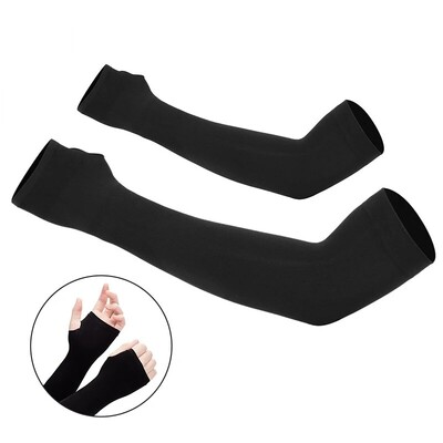 1 чифт летни ръкави за пръсти Ice Cool Носещи високоеластични лакътни пружини за езда на открито Риболов без пръсти Персонализиран ръкав от ледена коприна