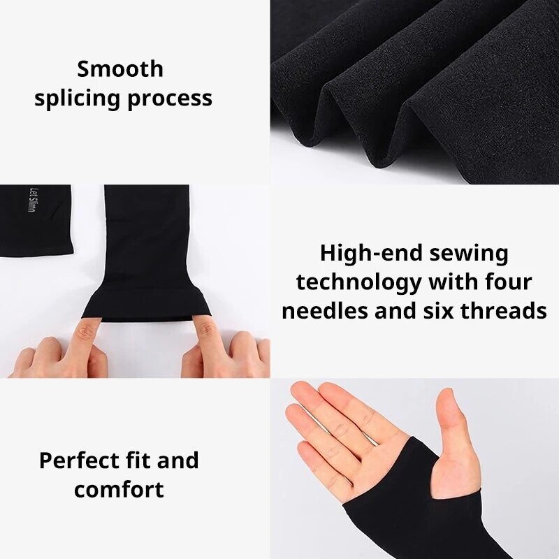 1 чифт летни ръкави за пръсти Ice Cool Носещи високоеластични лакътни пружини за езда на открито Риболов без пръсти Персонализиран ръкав от ледена коприна