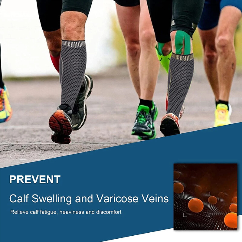 1 бр. Компресионни ръкави за прасеца Чорапи за поддръжка на крака За възстановяване Разширени вени Шина за пищяла Облекчаване на болката в прасеца Бягане Колоездене Спорт