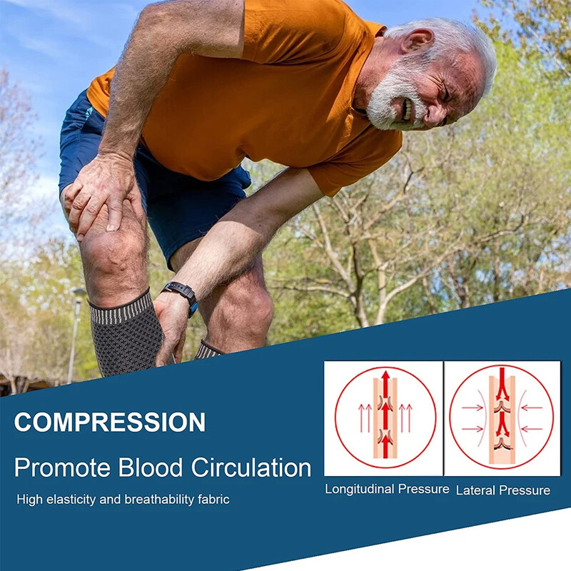 1 бр. Компресионни ръкави за прасеца Чорапи за поддръжка на крака За възстановяване Разширени вени Шина за пищяла Облекчаване на болката в прасеца Бягане Колоездене Спорт