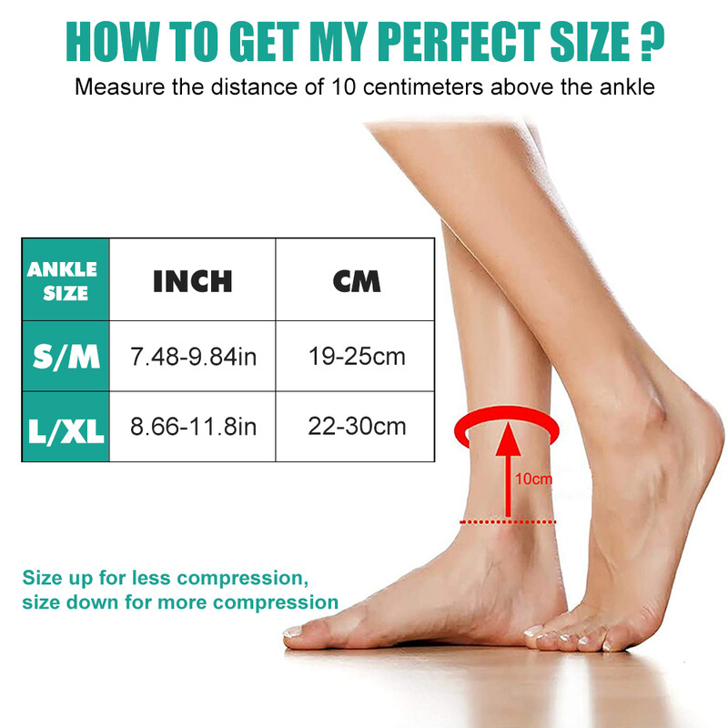 1 чифт чорапи за компресиране на глезена с отворени пръсти чорапи за компресиране на глезена Поддържащи плантарен фасциит скоби Невро чорапи за мъже, жени, спортни