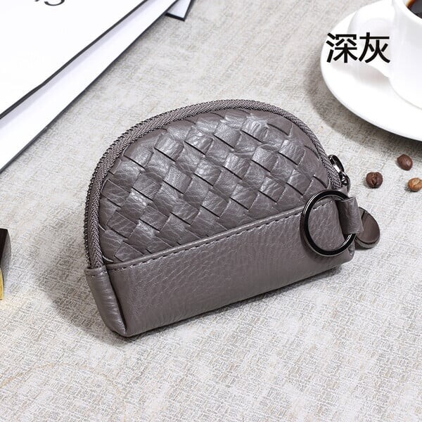 2024 Нови дамски чанти Ръчно плетен дамски портфейл Обикновено портмоне за монети Портфейл от PU кожа Малка козметична чанта с цип