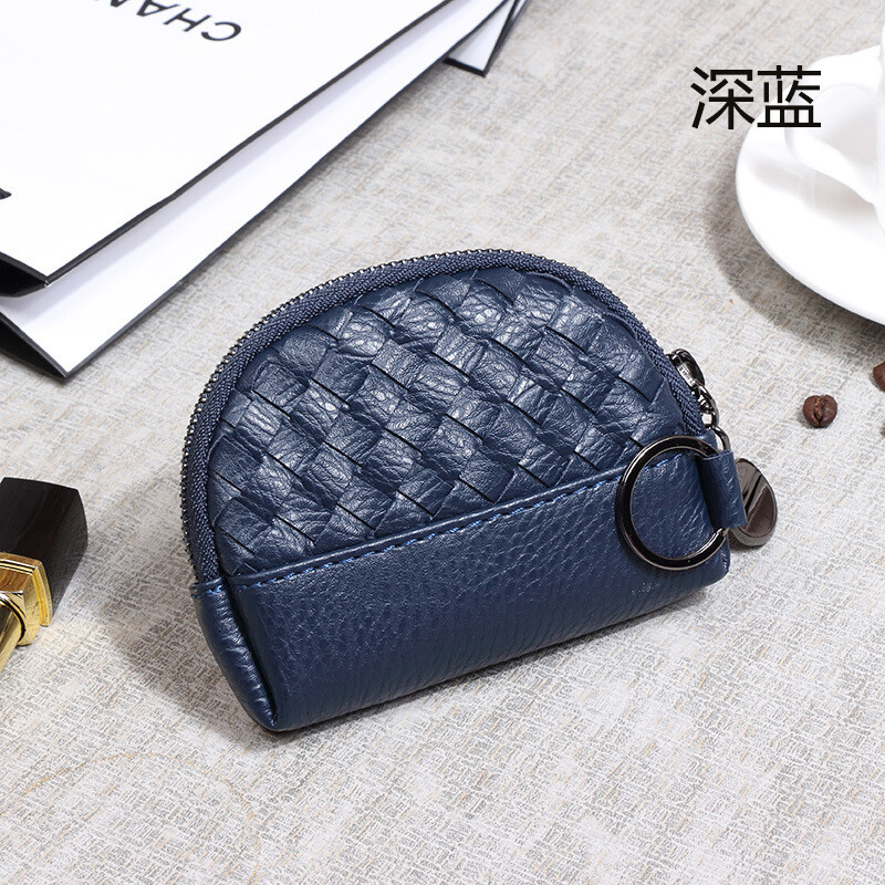 2024 Нови дамски чанти Ръчно плетен дамски портфейл Обикновено портмоне за монети Портфейл от PU кожа Малка козметична чанта с цип