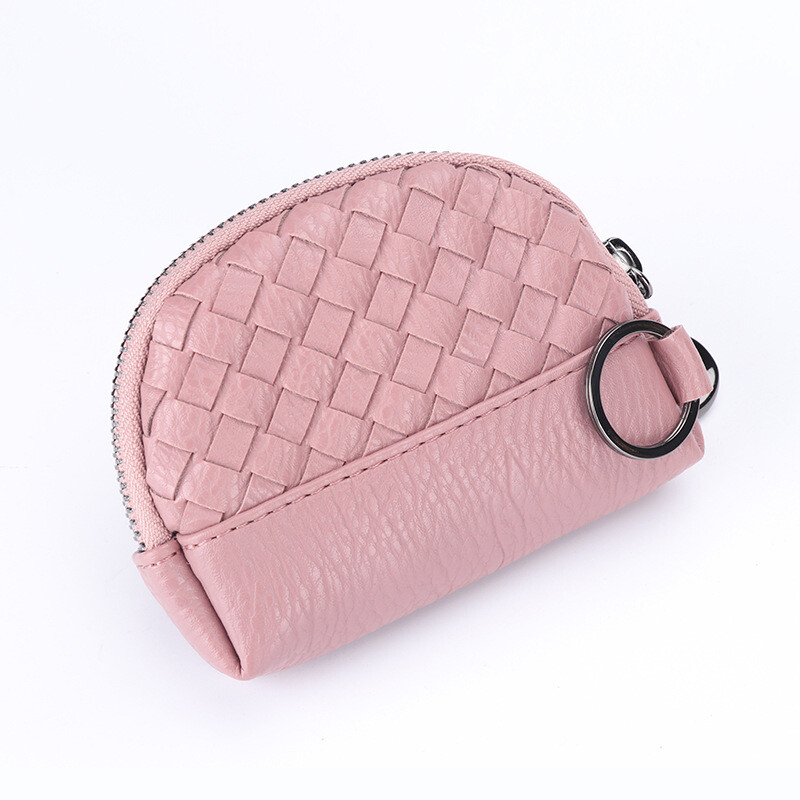 2024 Нови дамски чанти Ръчно плетен дамски портфейл Обикновено портмоне за монети Портфейл от PU кожа Малка козметична чанта с цип