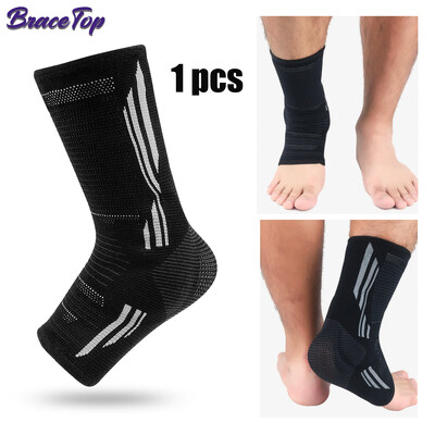 1 БР. Компресионна опора за глезена Предпазител за ръкави със стабилизиращи гел подложки за тендинит на глезена при ахилесов тендинит, болка при плантарен фасциит