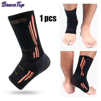 1 БР. Компресионна опора за глезена Предпазител за ръкави със стабилизиращи гел подложки за тендинит на глезена при ахилесов тендинит, болка при плантарен фасциит