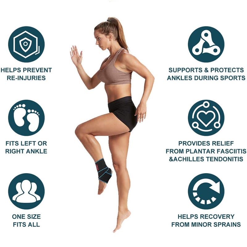 TopRunn 1PCS Професионални спортни обвивки за напрежение на глезена Превръзки Еластична опора за глезена Протектор за скоби за фитнес бягане