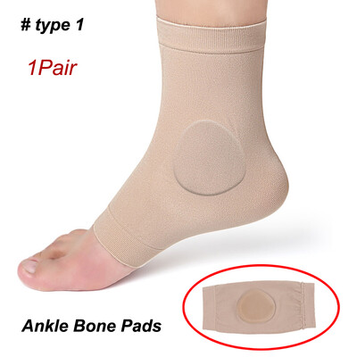 1 чифт ръкави за ахилесова пета, първокласни подплатени компресионни гел чорапи за омекотяване и защита на подутина на Haglunds, тендинит на ахилесовото сухожилие