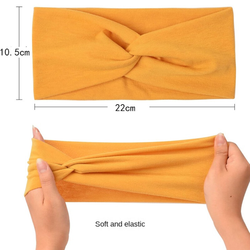 Едноцветна лента за глава Дамска широка бохемска йога лента за коса Boho Ежедневен аксесоар за коса за танцуващ мотоциклетист