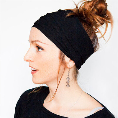 Нови широки ленти за глава Boho с цветен принт Винтидж възел Еластичен тюрбан за глава за жени Момичета Памучна мека бандана Аксесоари за коса