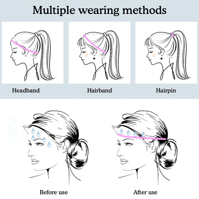 Унисекс Спортна лента за коса Неплъзгаща се силиконова лента Водач за пот Еластични ленти за глава Лента за пот Йога Бягане Фитнес Аксесоари за коса