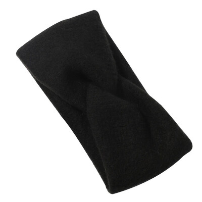 Donarsei Корея Зимна широка плетена кръстосана лента за глава за жени, модна едноцветна еластична йога тюрбан, бандани, ленти за коса