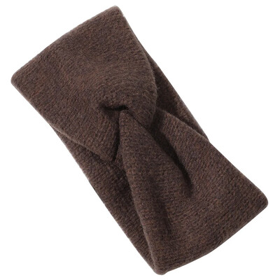 Donarsei Корея Зимна широка плетена кръстосана лента за глава за жени, модна едноцветна еластична йога тюрбан, бандани, ленти за коса