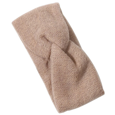 Donarsei Корея Зимна широка плетена кръстосана лента за глава за жени, модна едноцветна еластична йога тюрбан, бандани, ленти за коса