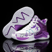 Маркови нехлъзгащи се гумени детски маратонки Черни момчета Баскетболни обувки На открито Детски спортни обувки Ученически кошници Маратонки Червени