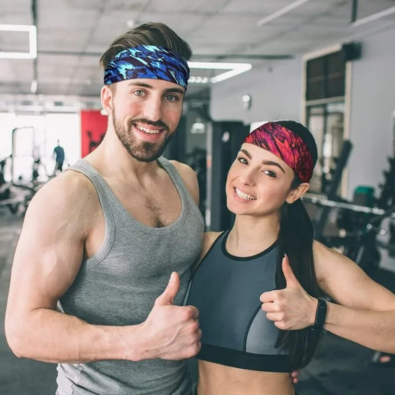 Unisex Muškarci Žene Sportska traka za znojnicu Traka za glavu s printom Prozračna teretana Trčanje Tenis Visoko elastična pokrivala za glavu za sportove na otvorenom