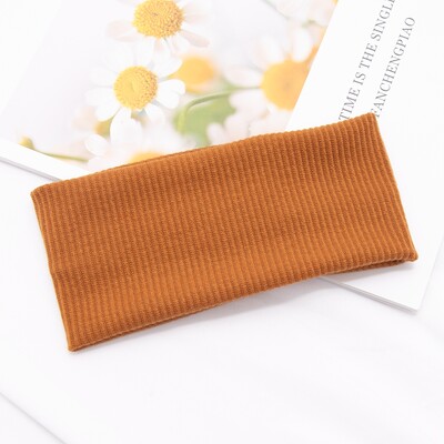 Ženska jednobojna joga pletena traka za glavu, pamuk, široki turban, upleteni omot za glavu s čvorovima, modna traka za kosu, dodaci za kosu za djevojke