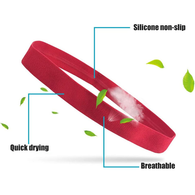 5 boja Sportska traka za kosu Traka za glavu za trčanje Protuklizna elastična gumica za kosu Biciklistička znojnica Traka za glavu za žene i muškarce