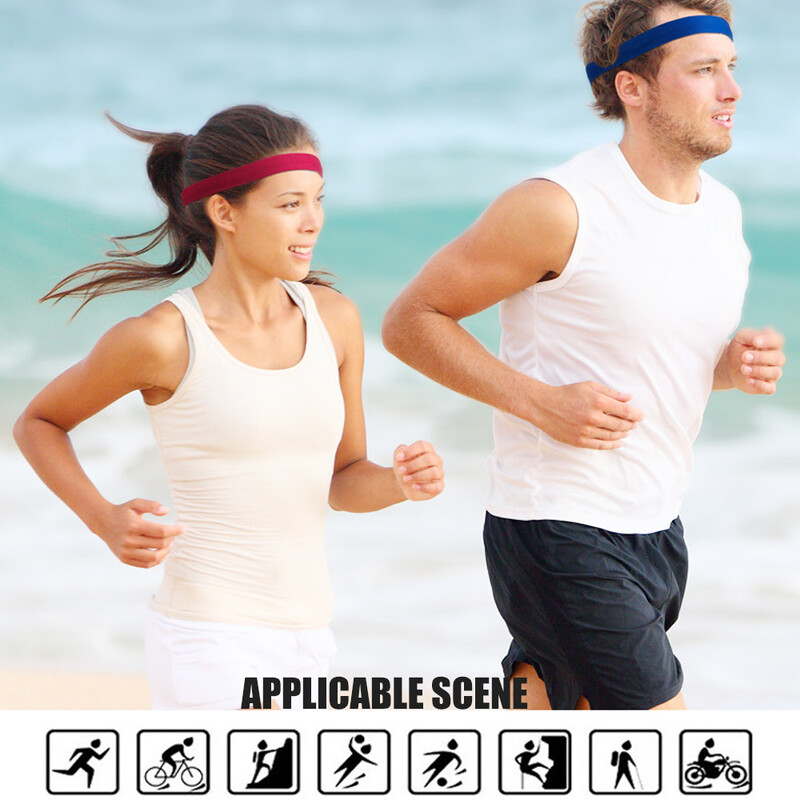 5 boja Sportska traka za kosu Traka za glavu za trčanje Protuklizna elastična gumica za kosu Biciklistička znojnica Traka za glavu za žene i muškarce