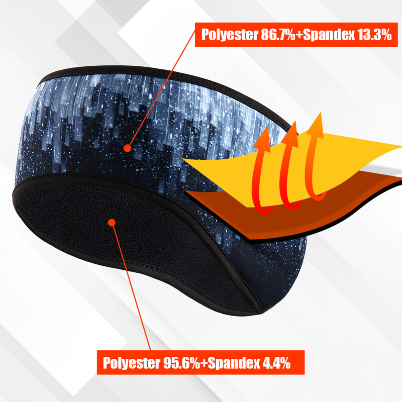 Topla traka za znojenje za pokrivanje ušiju Termalna traka za glavu od flisa Fitnes Bicikl Trčanje Joga Teretana Sport Muškarci Žene Povoj za glavu Traka za znojenje za kosu