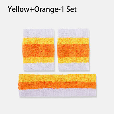 3Pcs Modna sportska traka za glavu Set narukvica Sportovi na otvorenom Teretana Ručnik Traka za znojenje Štitnik Košarka Tenis Fitnes Joga Omotač za zglob