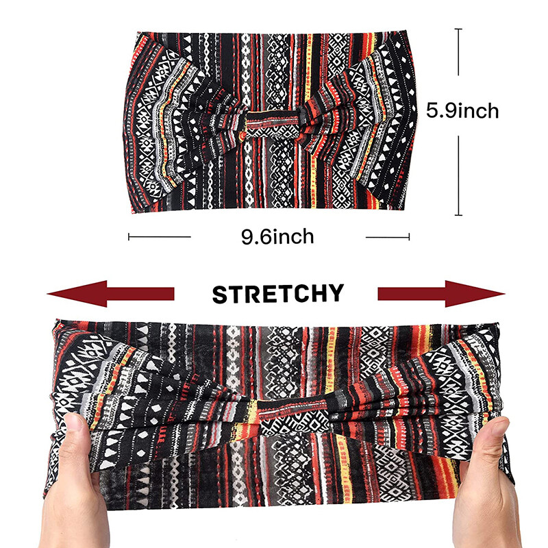 Bohemian Trendy Yoga Motion Hairpie za upijanje znoja Upijanje znoja i elastična pamučna glava Ženska pokrivala za glavu Dodaci za kosu
