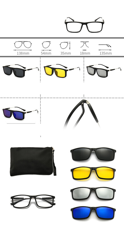 Магнитни слънчеви очила, сменяеми поляризирани слънчеви очила за мъже, рамка за очила за късогледство 100TR, слънцезащитни очила