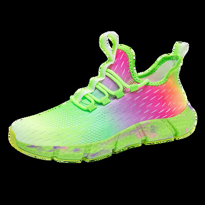 2024 Дишащи дамски мъжки обувки за бягане Цветни дамски маратонки Неплъзгащи се модни двойки Ежедневни обувки Гъвкави обувки за ходене