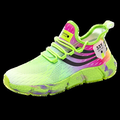 2024 Дишащи дамски мъжки обувки за бягане Цветни дамски маратонки Неплъзгащи се модни двойки Ежедневни обувки Гъвкави обувки за ходене