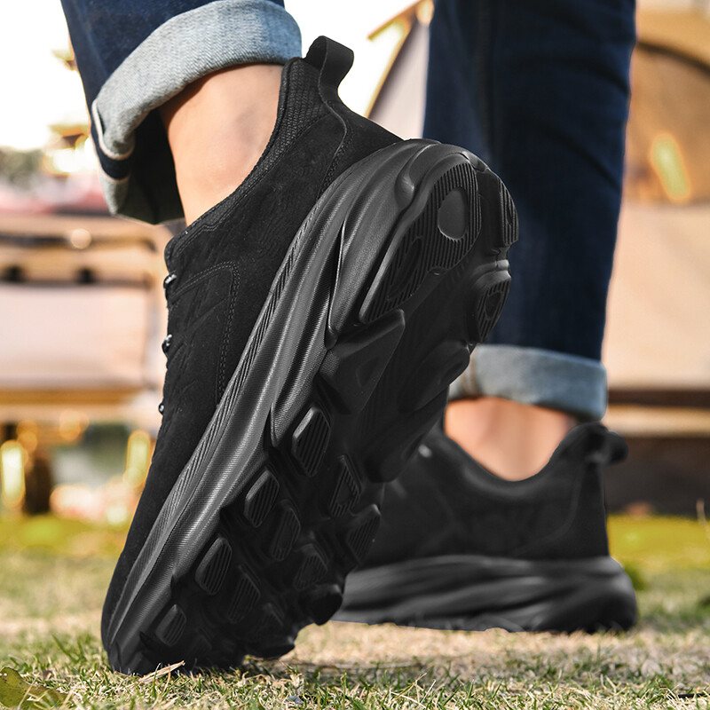 Nubuka ādas neslīdošie skriešanas apavi vīriešiem, ikdienas apavi, sporta apavi, sporta apavi, skriešana, pastaigas, teniss, jauni, 2024. g.