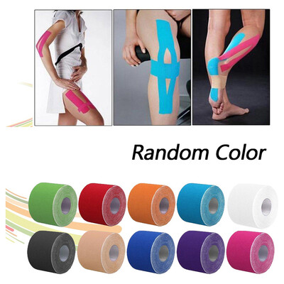 1 бр. Кинезиологичен терапевтичен кран, самозалепващ се, кохезивен памучен бинт, спортни наранявания, мускулна превръзка за защита на лакътя, коляното 2,5*5 СМ