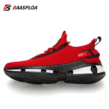 Baasploa 2023 New Men Sneaker Άνετα πλεκτά παπούτσια περπατήματος Αναπνεύσιμα αθλητικά παπούτσια μόδας Αντιολισθητικά παπούτσια που απορροφούν τους κραδασμούς