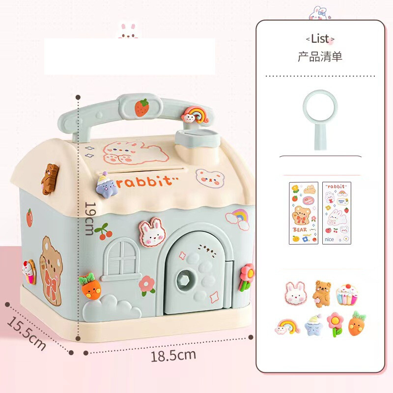 Детска касичка, добре изглеждащи вложки, могат да се съхраняват и връщат, малка домашна касичка, нечуплива, 3-6-9 годишно момиче принцеса