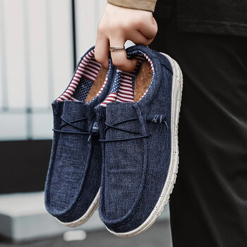 Άνετα πάνινα παπούτσια Ανδρικά παπούτσια Casual Canvas Loafers μονόχρωμα slip on flats Κλασικά μεγάλα μεγέθη Μαλακά αναπνέοντα ανδρικά παπούτσια