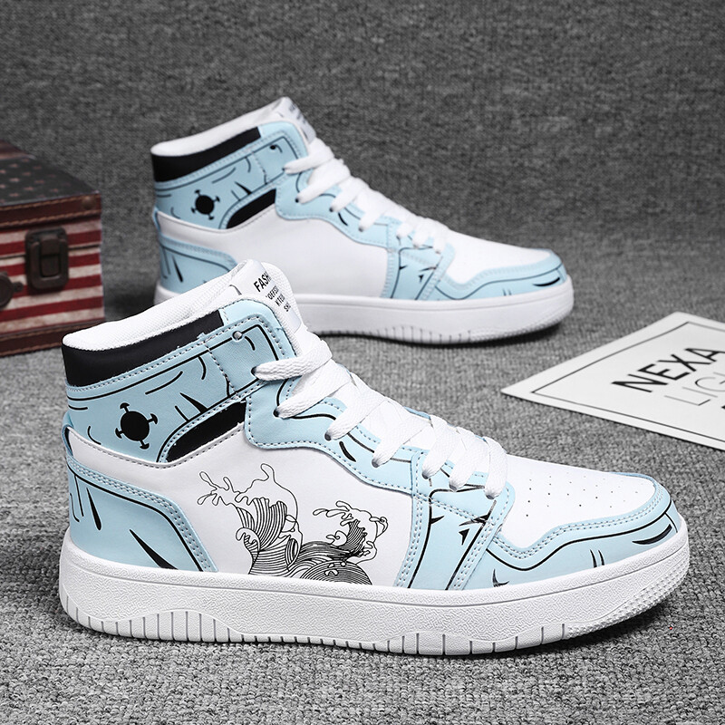 Vyriški sportbačiai Aukšta viršūnė plokščia odinė, kvėpuojanti laisvalaikio, patogūs vaikščiojimo batai, prabangūs dizainerio didelio dydžio teniso batai Vyras