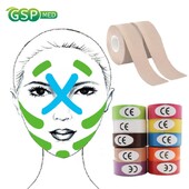 Кинезиологична лента Превръзка за лице и тяло Памучна еластична лента 2,5 CM Дишащо лепило Разтягане на китката Облекчаване на болката Повдигане на мускулите