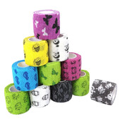 Печатна самозалепваща животинска еластична превръзка 4,5 м Спортна обвивка Лента за пръстови стави Коляно Комплект за първа помощ Лента за домашни любимци