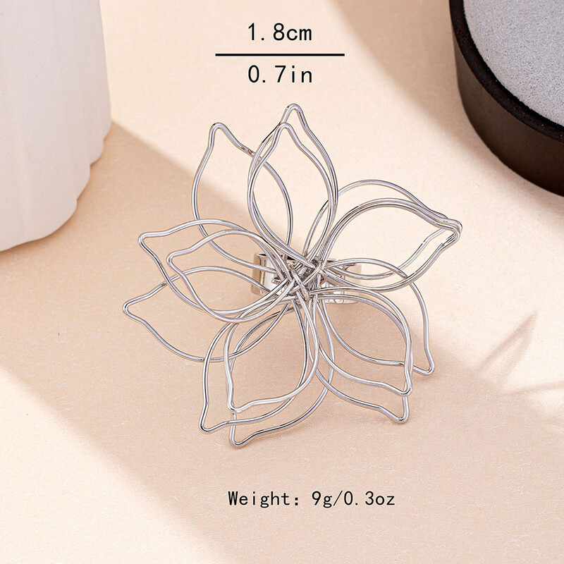 Europski i američki retro jednostavan temperament pretjerani metalni šuplji cvjetni prsten ženski Amazon Temu prekogranični ručni nakit