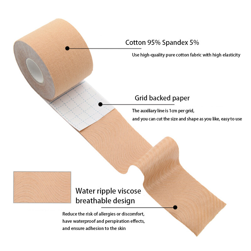 Кинезиологична лента за терапевтични спортисти Еластична водоустойчива кинетична кинезиологична лента без латекс за болки в коляното, раменни мускули