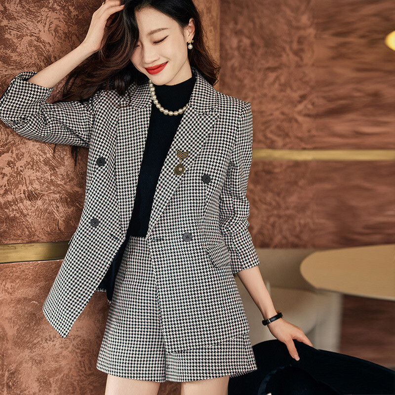 Malo odijelo sa zelenim zubima, jesen i zima 2022., novi modni temperament, profesionalno odijelo, usko usko odijelo, svečana odjeća