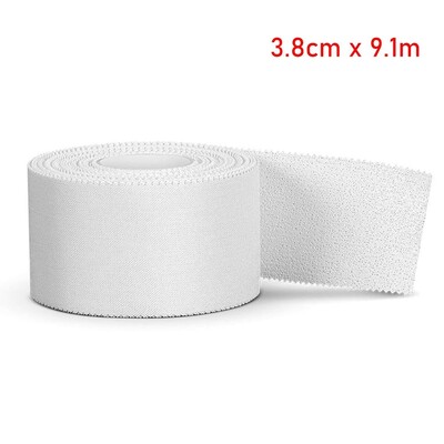 1PC медицинска водоустойчива памучна бяла първокласна самозалепваща лента Спортно свързване Напрежение Грижи за наранявания Подкрепа Физио мускулна еластична превръзка