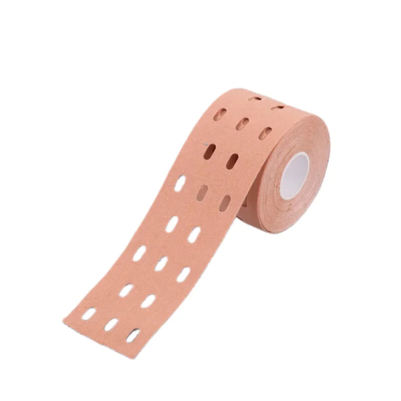 5 cm perforuota kineziologijos elastinė lipni juosta medvilninė raumenų apsauga sportininkams, kvėpuojanti treniruoklių salė, sportiniai klijai, kelių apsauga