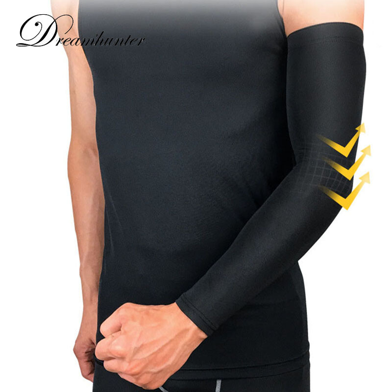 1 БР. Ръкави за баскетболни ръце Удължават дишащи компресионни нагреватели за ръце Колоездене Бягане Слънцезащитен крем Защита за ръка Поддръжка за лакът