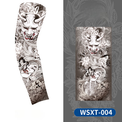 Нов нагревател за охлаждане на ръцете Унисекс Бързосъхнещ UV защита Ръкави за ръце на открито Колоездене Модни татуировки Слънцезащитен ръкав с печат