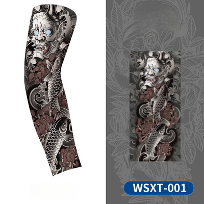 Нов нагревател за охлаждане на ръцете Унисекс Бързосъхнещ UV защита Ръкави за ръце на открито Колоездене Модни татуировки Слънцезащитен ръкав с печат