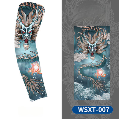 Нов нагревател за охлаждане на ръцете Унисекс Бързосъхнещ UV защита Ръкави за ръце на открито Колоездене Модни татуировки Слънцезащитен ръкав с печат